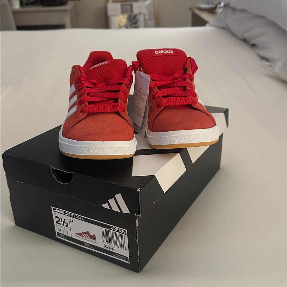 ADIDAS Grand Court Kids OOs NEW! Red 2.5